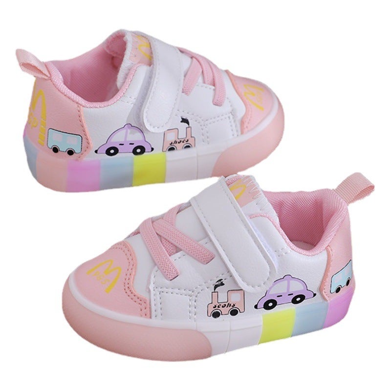 2022 New Children''s Shoes Boys Baby Toddler Shoes Soft Sole Leather Cartoon Velcro Tbottomon Sole Girls'' Shoes Autumn - Image 2