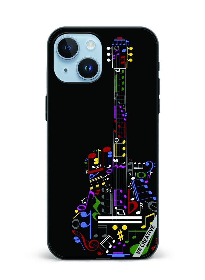 VR CREATIVE Protective Case Cover For Apple iPhone 15 Plus Guitar Design Multicolour - Image 1