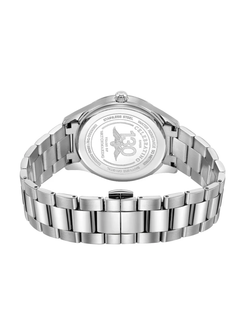Rotary  Men's Heritage Analogue Watch, 40 mm, White Dial, Stainless Steel Bracelet for Men | Best Price UAE