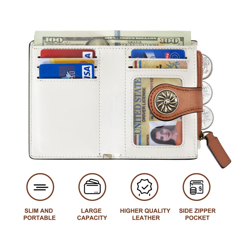 Tipmile Small Wallet for Women Bifold RFID Blocking Card Holder Leather Wallets with Zipper Coin Pocket - Image 4