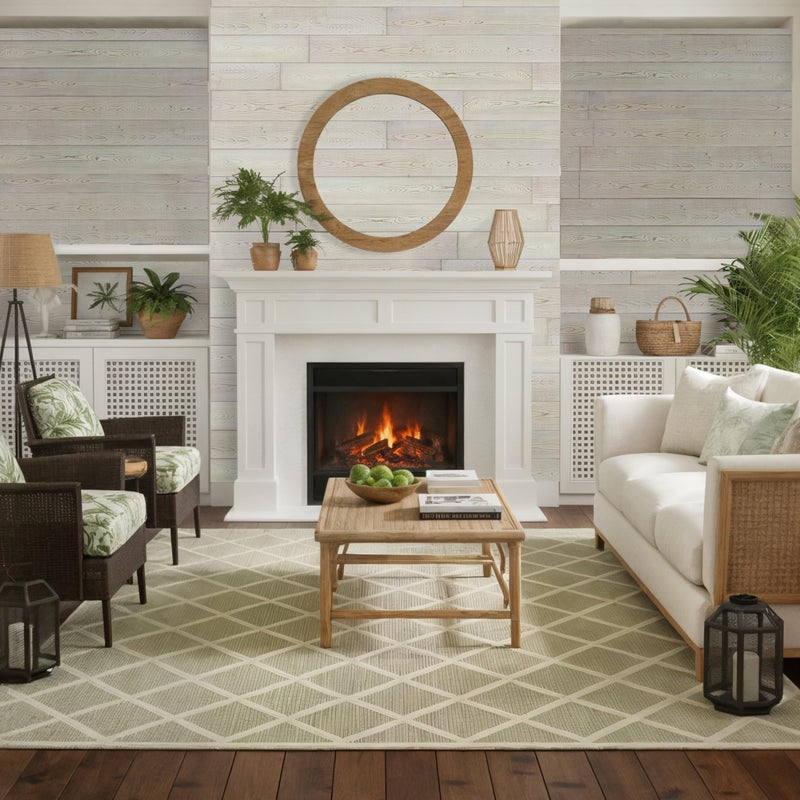 Luxdecor Real Wood Wall Planks- White Shiplap Boards 5" Peel and Stick Shiplap Boards 10 Piecesï¼ŒWall Shiplap Planks Board 12.5 Sq Ft - Image 4