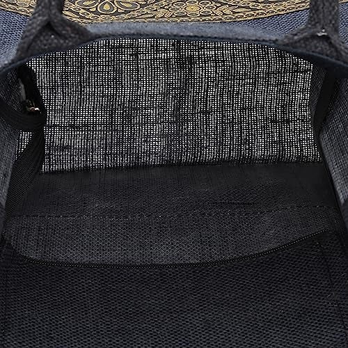 Jute Cottage Eco-Friendly Lunch, Tiffin & Tote Bag for Men | Black Printed Jute Carry Bag with Zip | Handcrafted Sustainable Bag for Office, Travel, Daily Use - Image 4