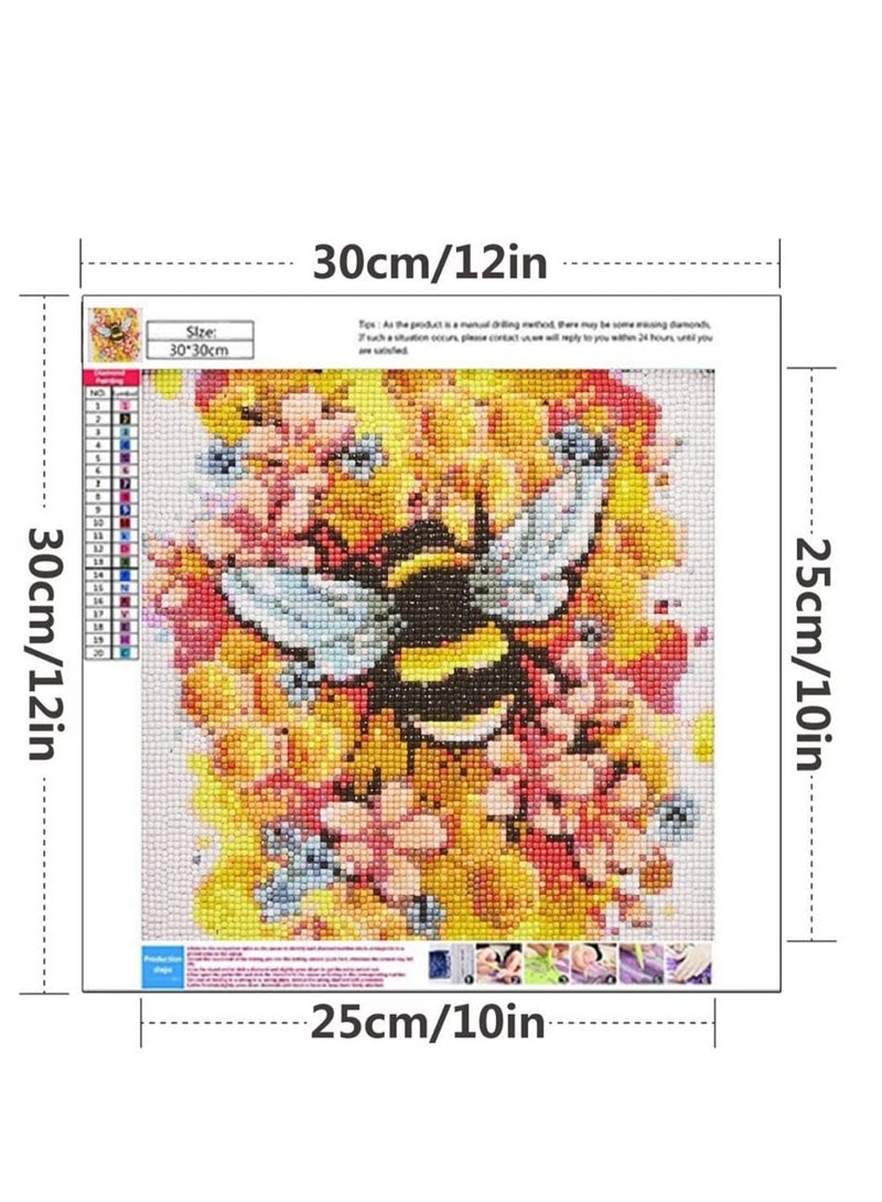 Zikra DIY 5D Diamond Art Kits Adults Kids, Bee Room Decoration, Home, Office, Gift for Her Him Bee Licking On Honey, Full Drill Diamond Art Kits Cartoon Bee 11.8x11.8inch - Image 4