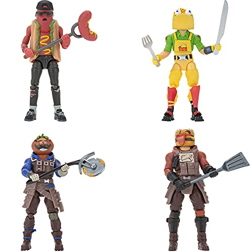 Fortnite Squad Mode Tomatotown Legends 4Figure Pack Series 6 Including Weapons Harvesting Tools Building Materials Stands and More - Image 1