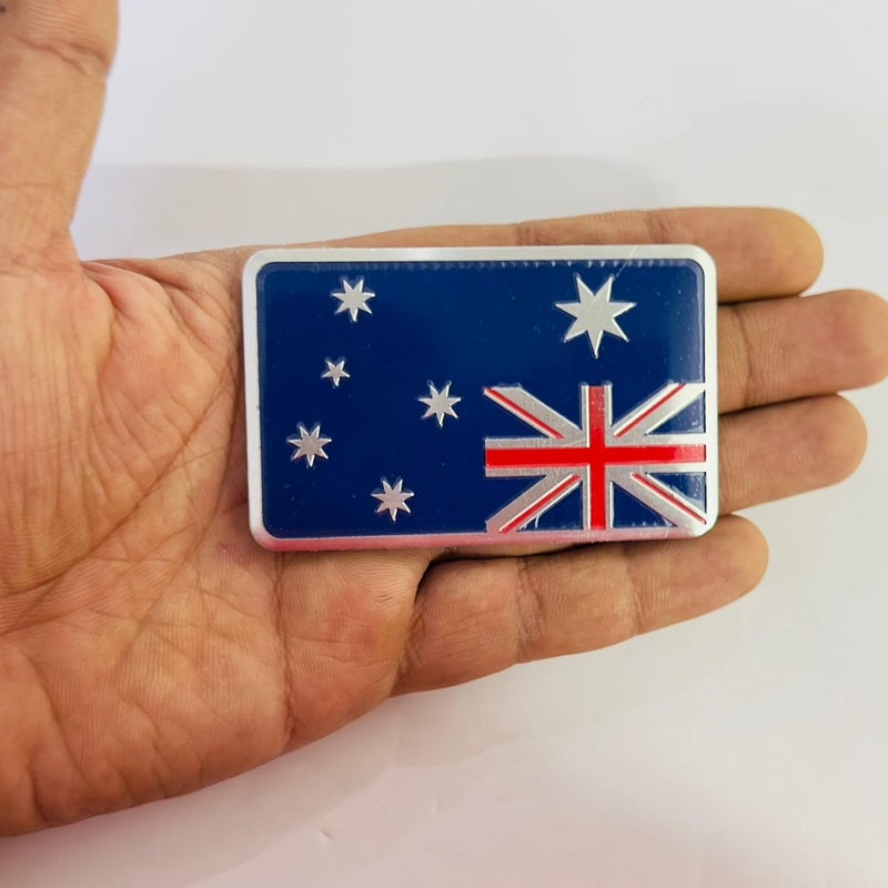AUTO MT Car Bike Laptop Metal Logo Car Emblem & Grill Met.al Lo.go for Carr 3D Badge Auto Racing Universal Sport Sticker Grand Tourer Decal. (Australia Flag Sticker) - Image 1