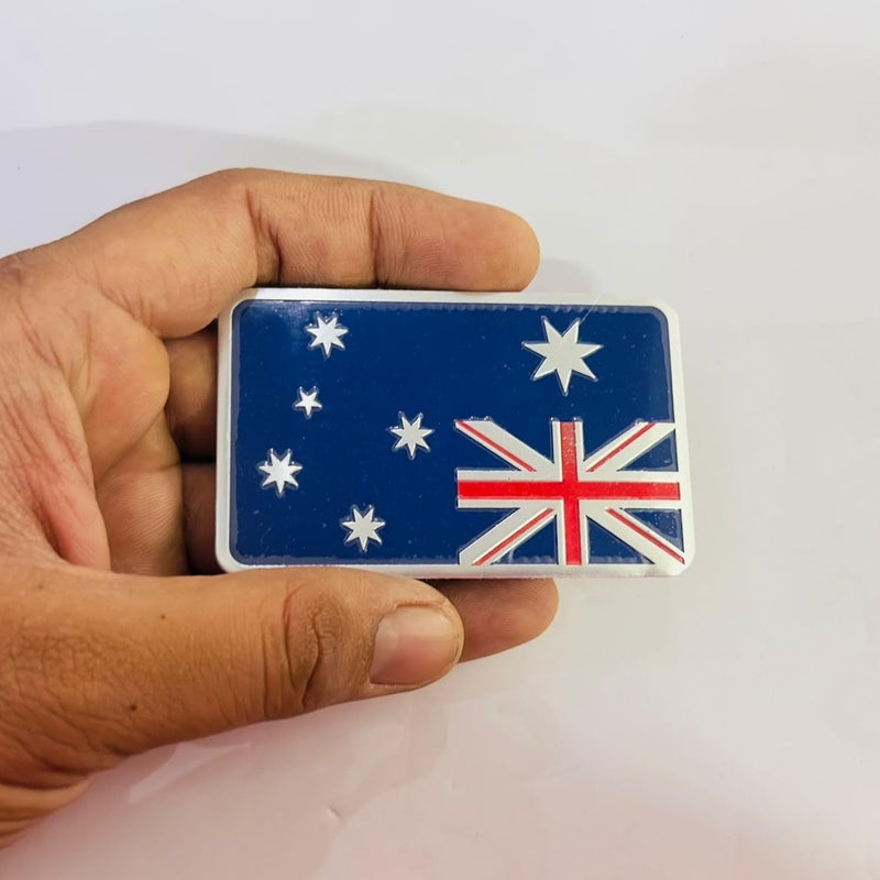 AUTO MT Car Bike Laptop Metal Logo Car Emblem & Grill Met.al Lo.go for Carr 3D Badge Auto Racing Universal Sport Sticker Grand Tourer Decal. (Australia Flag Sticker) - Image 2