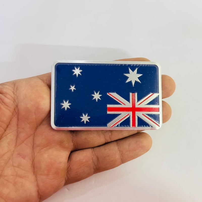 AUTO MT Car Bike Laptop Metal Logo Car Emblem & Grill Met.al Lo.go for Carr 3D Badge Auto Racing Universal Sport Sticker Grand Tourer Decal. (Australia Flag Sticker) - Image 3