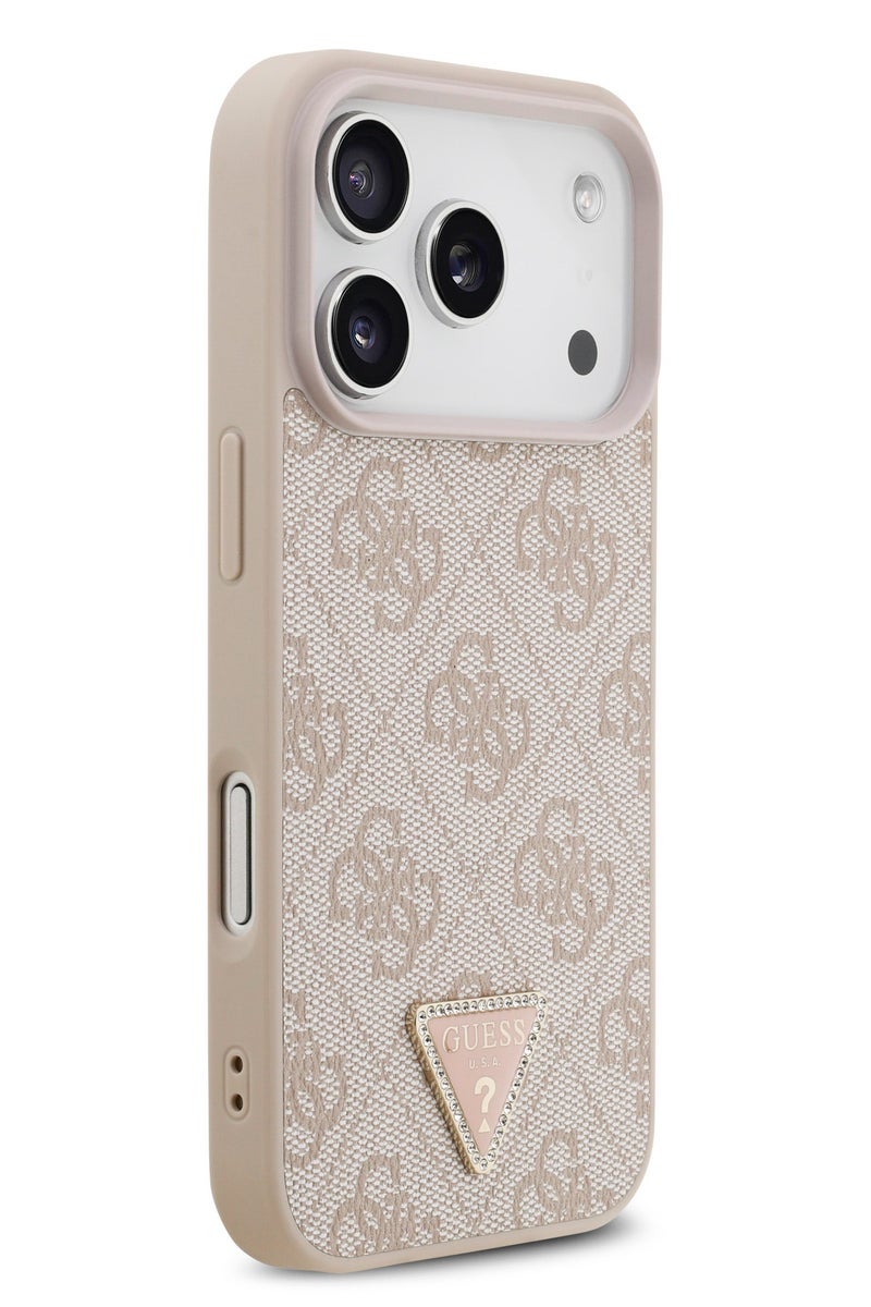 GUESS iPhone 17 Pro MagSafe Case 4G PU Leather With Triangle Logo /  Magsafe Compatible / Ultra Slim / lightweight design / Easy Installation - Pink - Image 4