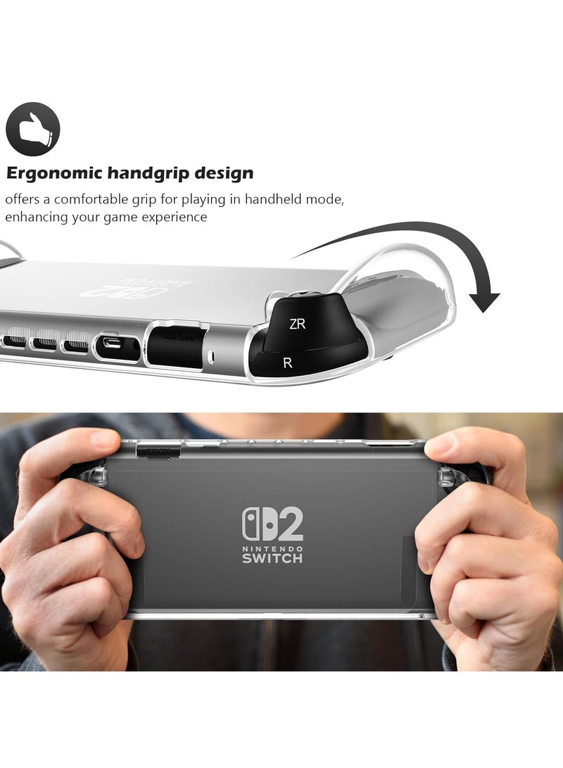 Protective Case for Nintendo Switch 2 2025,TPU Clear Cover Protector Switch 2 Accessories,Anti-Scratch,Shockproof,Ergonomic Grip Design,Easy to Install,Clear  - Image 3