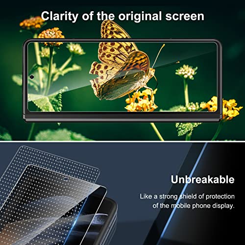 LYWHL 2 Pack for Samsung Galaxy Z Fold 4 Privacy Screen Protector, Anti Spy Tempered Glass Front Protective Film for Galaxy Z Fold 4 5G 6.2 Inch, Anti Scratch Case Friendly Easy Install - Black - Image 4