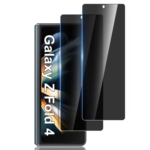 LYWHL 2 Pack for Samsung Galaxy Z Fold 4 Privacy Screen Protector, Anti Spy Tempered Glass Front Protective Film for Galaxy Z Fold 4 5G 6.2 Inch, Anti Scratch Case Friendly Easy Install - Black - Image 1