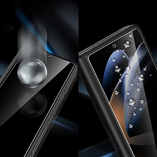 LYWHL 2 Pack for Samsung Galaxy Z Fold 4 Privacy Screen Protector, Anti Spy Tempered Glass Front Protective Film for Galaxy Z Fold 4 5G 6.2 Inch, Anti Scratch Case Friendly Easy Install - Black - Image 3