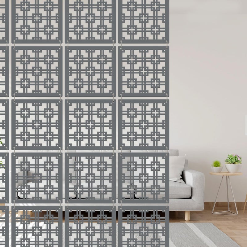Olive Tree Olive Tree 12Pcs Hanging Room Divider Panel Modern Hanging Screen Partition for Home Decoration Living Room 115 x 115 12 PanelsOTD5096  - Image 2