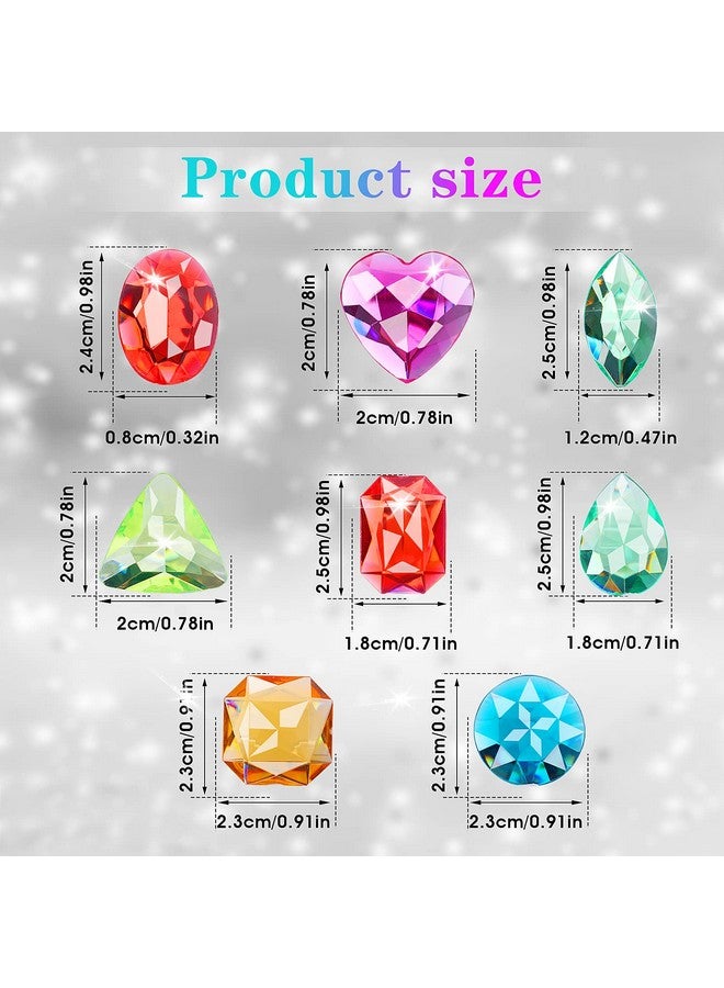 جريفوسيا 100 قطعة لعبة أحجار كريمة للقراصنة كنز جواهر أحجار كريمة أكريليك وهمية متعددة الألوان ألماس بلينغ أحجار كريمة بلاستيكية لصيف الشاطئ ألعاب السباحة تحت الماء وحفلات أعياد الميلاد وحفلات حمام السباحة - Image 2