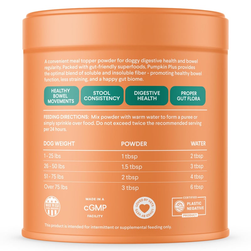 Finn Pumpkin Plus: Daily Digestive Support & Fiber-Rich Topper for Dogs | Promotes Regularity & Gut Health with Superfoods - Image 3