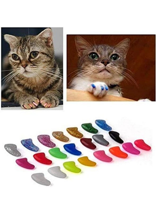JOYJULY - 100Pcs Cat Nail Caps Kitten Caps Cat Caps Cat Nail Covers With 5Pcs Adhesive Glue+5Pcs Applicators+Instruction - Image 1