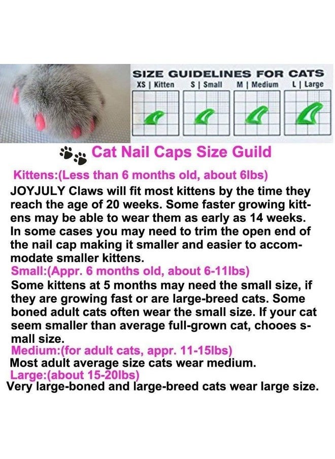 JOYJULY - 100Pcs Cat Nail Caps Kitten Caps Cat Caps Cat Nail Covers With 5Pcs Adhesive Glue+5Pcs Applicators+Instruction - Image 1