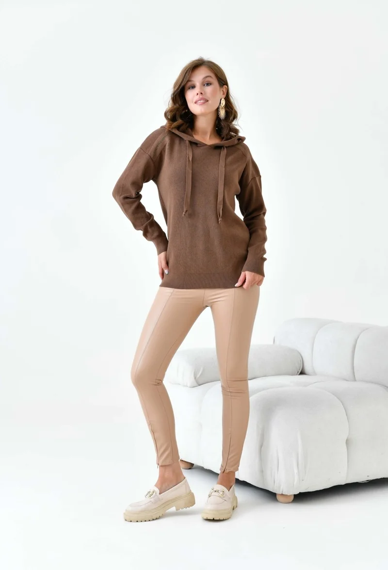 Garmi Women's Hooded Sweater Brown