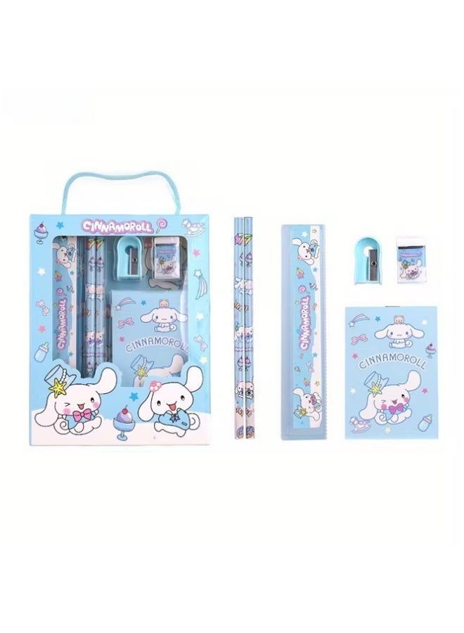 Crazy Boss Cute Light Blue Cartoon Stationery Gift Set for Kids | Complete School Supplies Kit | Pencil, Sharpener, Notebook & Accessories - Image 1