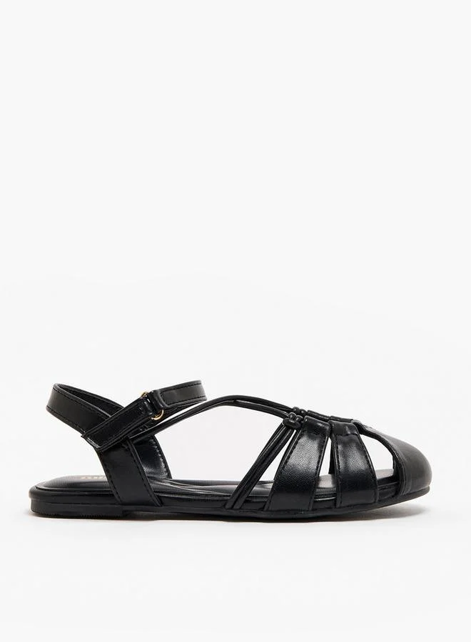 ليتل ميسي Girls Strappy Hook & Loop Sandals