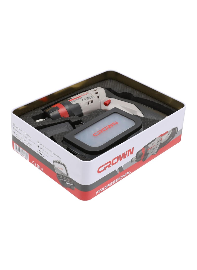 Crown - Cordless Electric Screwdriver Kit CT22024  Grey/Black/Red - Image 1