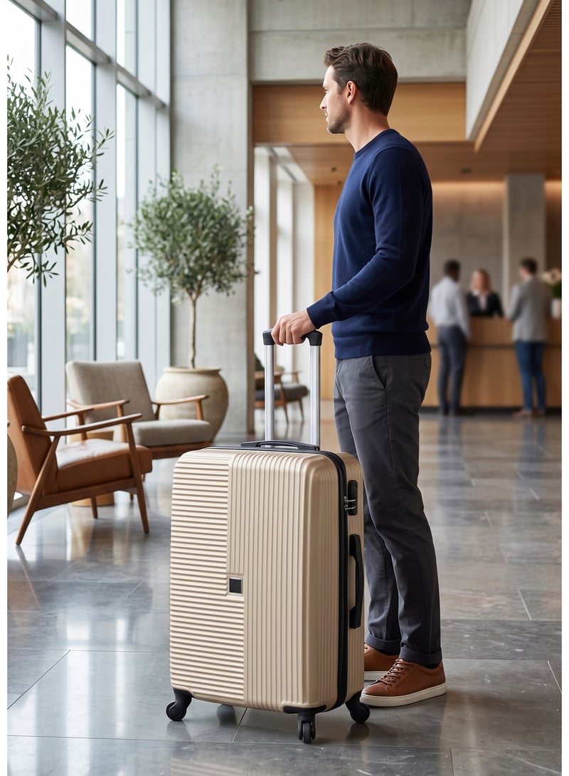 ZAAPPY Horizo Vertic ABS Luggage Hard Shell Lightweight Medium Checked 24 Inch (20-25kg) Suitcase, Combination Lock - Image 2