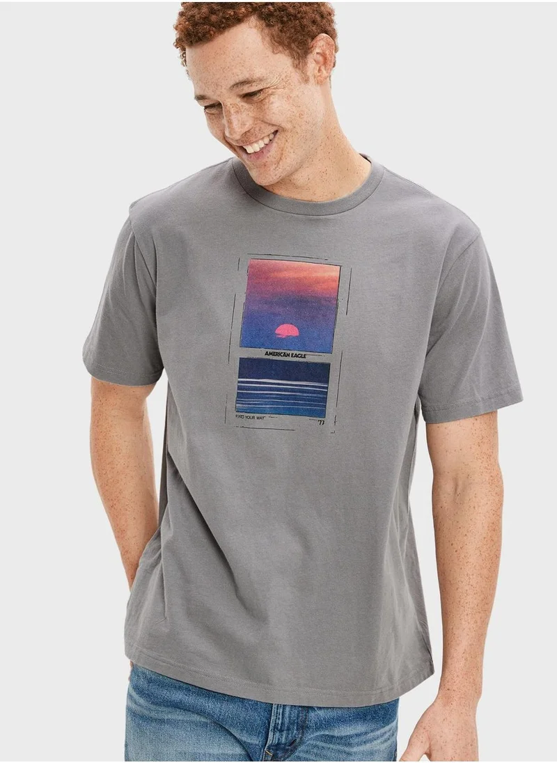 امريكان ايجل Graphic Crew Neck T-Shirt