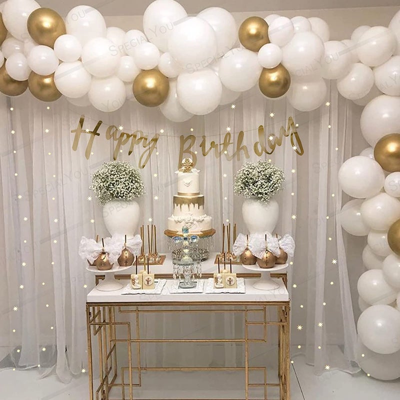 SpecialYou.in Special You Birthday Decoration Kit Birthday Backdrop for Decoration White Net Curtain for Birthday Decoration Backdrop Happy Birthday Light Backdrop for Birthday Decoration Birthday Curtain 