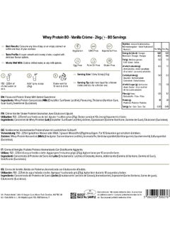 THE PROTEIN WORKS Whey Protein 80 Powder Low Calorie Protein Shake Whey Protein Shake 57 Servings Vanilla Creme 2Kg  - Image 4