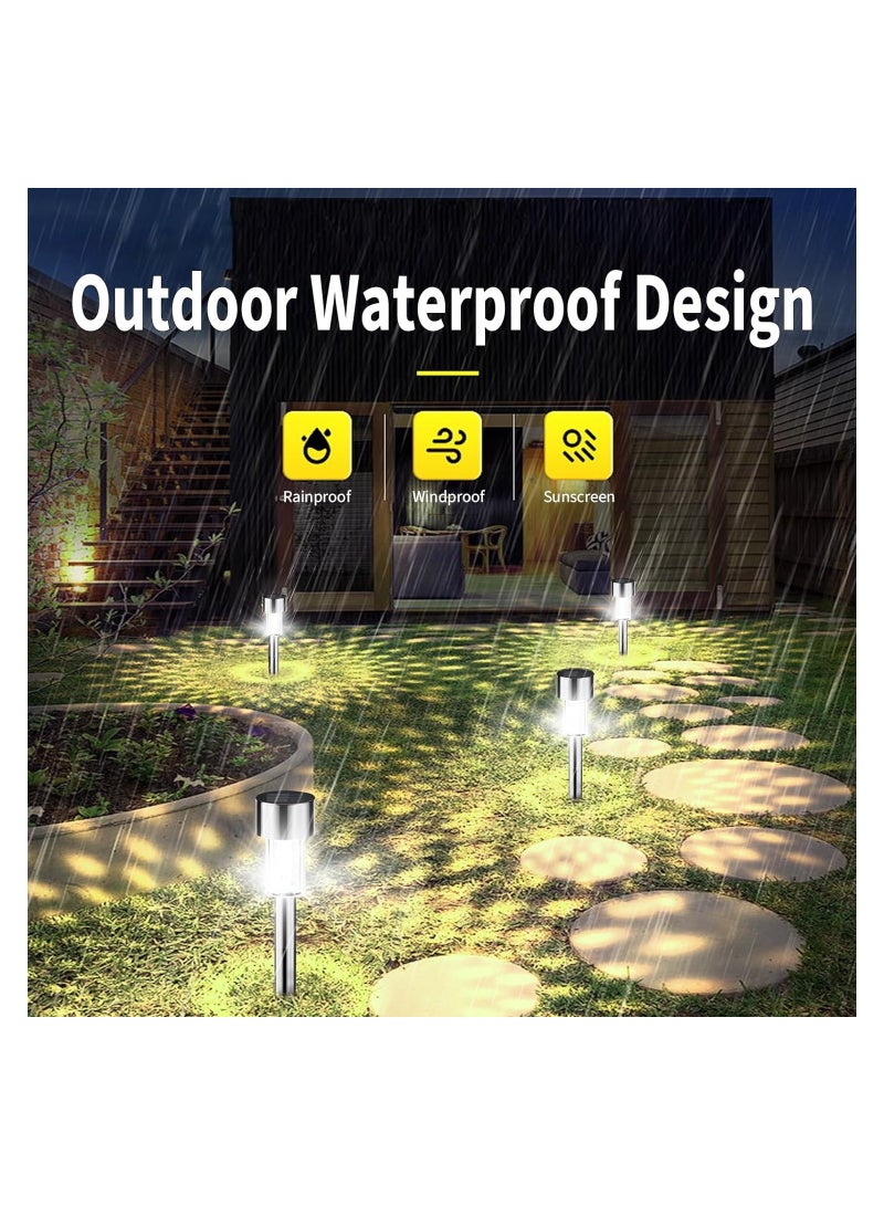 Generic 10 Pack Solar Outdoor Lights - Solar Pathway & Landscape Lighting for Yard, Garden, Patio, Lawn (Cold White) - Solar Powered Outdoor Lights  - Image 3