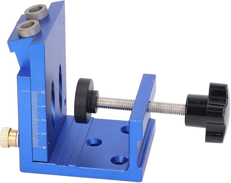 Aluminum Alloy Sloped Hole Drilling Positioner Fixture For Cabinet Furniture Blue 12 40mm - Image 4