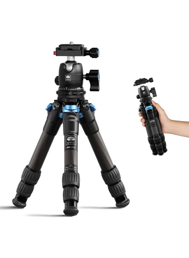 SIRUI AM-223 Mini Tripod Portable Compact Carbon Fiber Travel tripod Desktop Tripod with 360 Degree B-00K Ball Head and Arca Swiss Quick Release Plate, Loads up 15KG - Image 1
