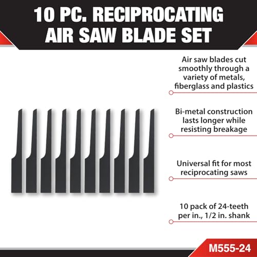 Performance Tool M555-24 Saw Blades 24 Teeth Per-Inch Bi-Metal Construction 10Pcs - Image 2
