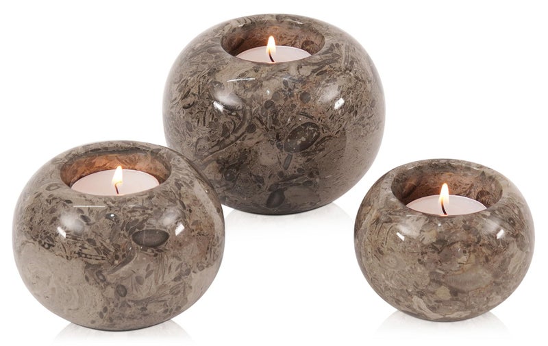 Radicaln Marble Tealight Candle Holder 4 Inch Oceanic Handmade Set of 3 Mini Candle Holders for Dining Decorative Votive Candle Holder Marble Taper Holder for Home Decor - Image 2