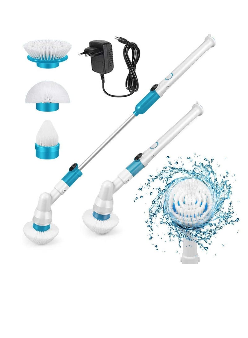 Excefore Electric Spin Scrubber, Adjustable Extension Handle Cordless Cleaning Brush, Power Shower Scrubber with 3 Rotating Brush Heads, Rechargeable Multi-Purpose Scrubber for Bathroom Tub, Floor  - Image 1