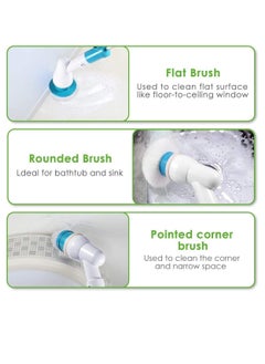 Excefore Electric Spin Scrubber, Adjustable Extension Handle Cordless Cleaning Brush, Power Shower Scrubber with 3 Rotating Brush Heads, Rechargeable Multi-Purpose Scrubber for Bathroom Tub, Floor  - Image 2