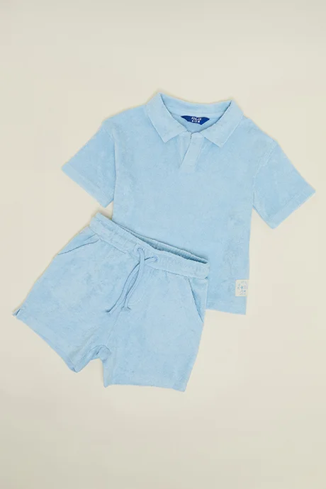 R&B Solid Shirt & Shorts Set
