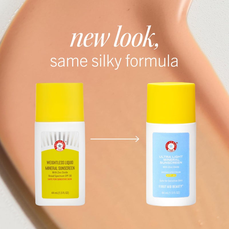 First Aid Beauty - Weightless Liquid Mineral Sunscreen with Zinc Oxide Broad Spectrum SPF 30, Luxuriously Light Ultra Sheer Tint for Everyday Use, Non-comedogenic, Safe for Sensitive Skin, 1.5 oz - Image 3