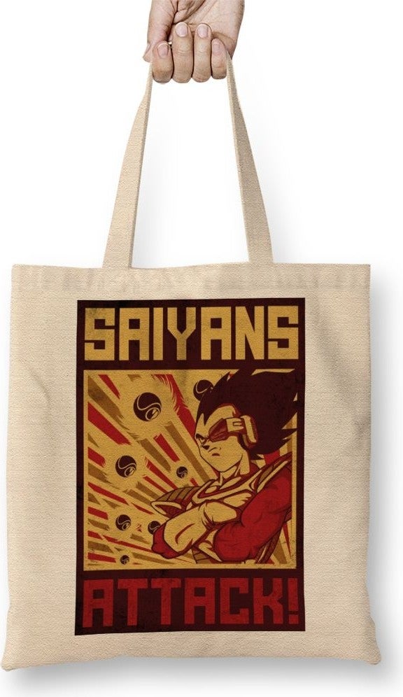 Baskı Dükkanı Print Shop Poster Saiyans Cloth Bag Long Handle