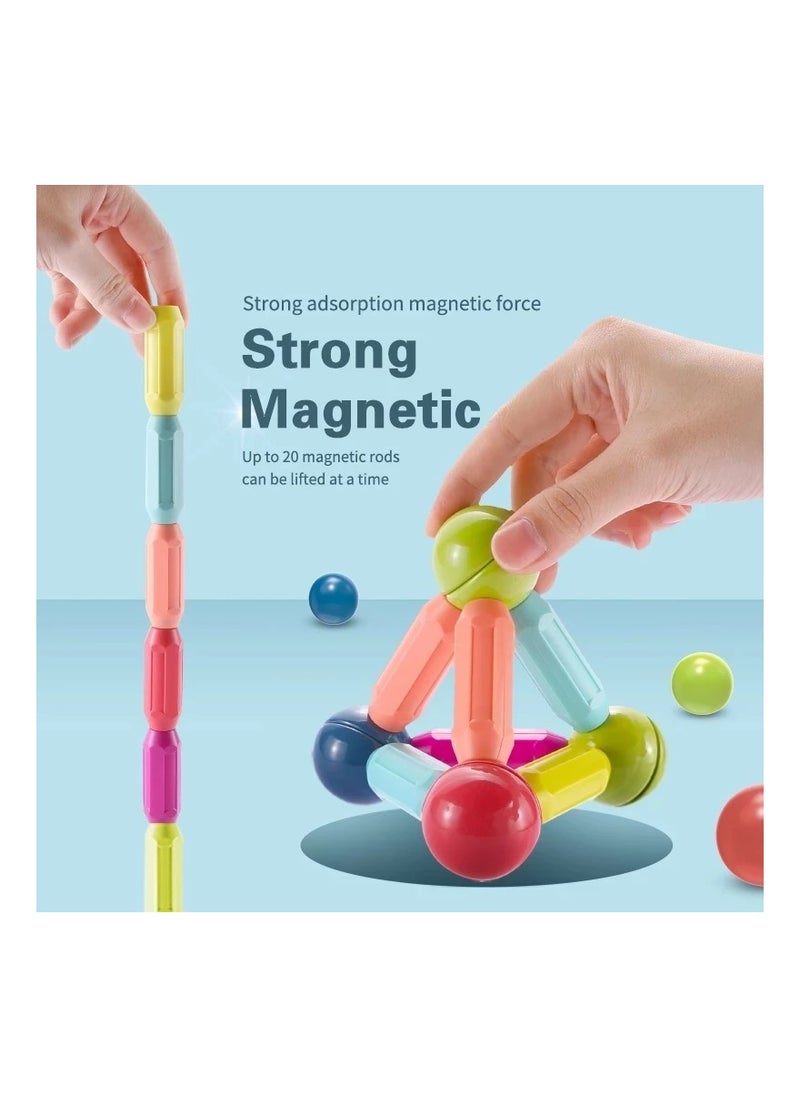 child toy 26 PCS Magnetic Bar Children's Early Education Puzzle Toys With Varying Shapes Assembled With Large Particles Of Magnetic Blocks Toy Set  - Image 2