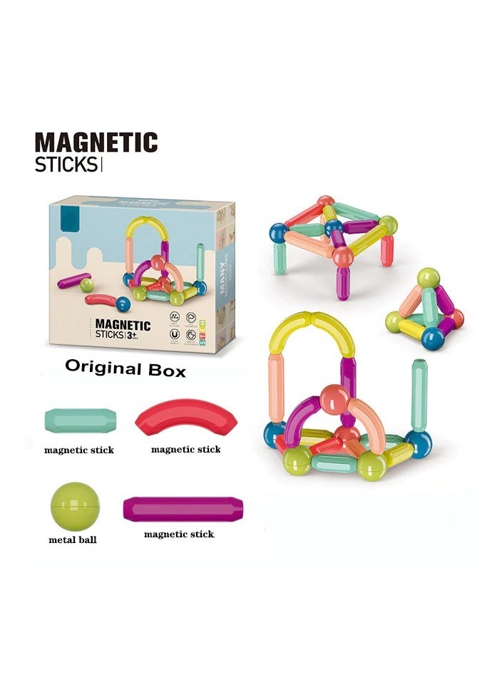 child toy 26 PCS Magnetic Bar Children's Early Education Puzzle Toys With Varying Shapes Assembled With Large Particles Of Magnetic Blocks Toy Set  - Image 3
