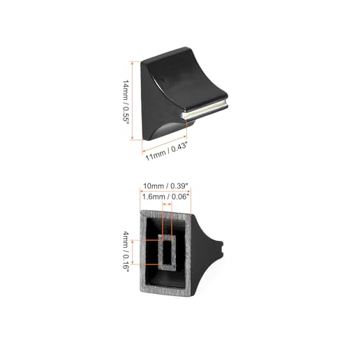 Rebower Potentiometer Mixer Fader Cap Straight Sliding, [for 4mm Shaft Switch Cap] - Plastic/Black/ 10Pcs - Image 2