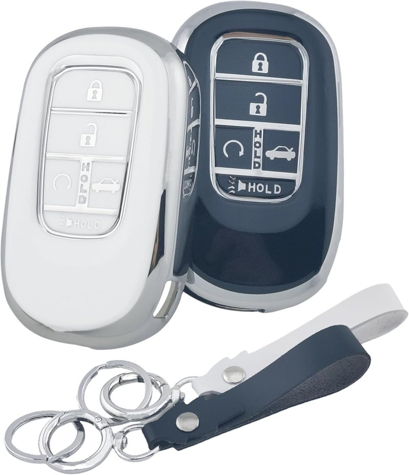 RUNZUIE TPU Smart Remote Key Fob Cover for Honda