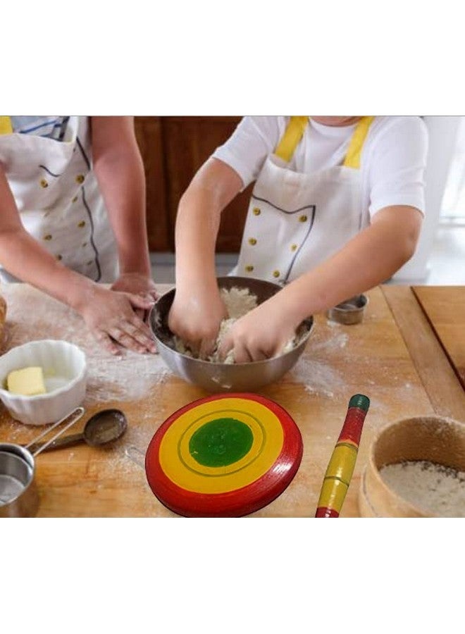 Neotea Wooden Handmade Wooden Kids chapati Maker Chakla Belan Pack of 1 (Color May Vary) - Image 5