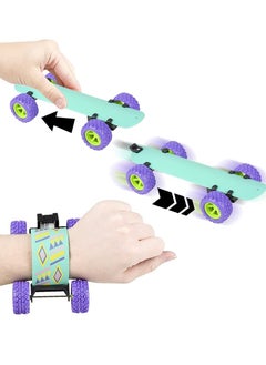 SYOSI Pull Back Skateboard Slap Bracelets, Set of 4, Skateboard Bracelets for Kids with Pullback Motion, Wristbands for Children in 4 Different Designs, Skate Board Party Favors, Teenager Children Toys  - Image 1