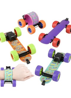SYOSI Pull Back Skateboard Slap Bracelets, Set of 4, Skateboard Bracelets for Kids with Pullback Motion, Wristbands for Children in 4 Different Designs, Skate Board Party Favors, Teenager Children Toys  - Image 3