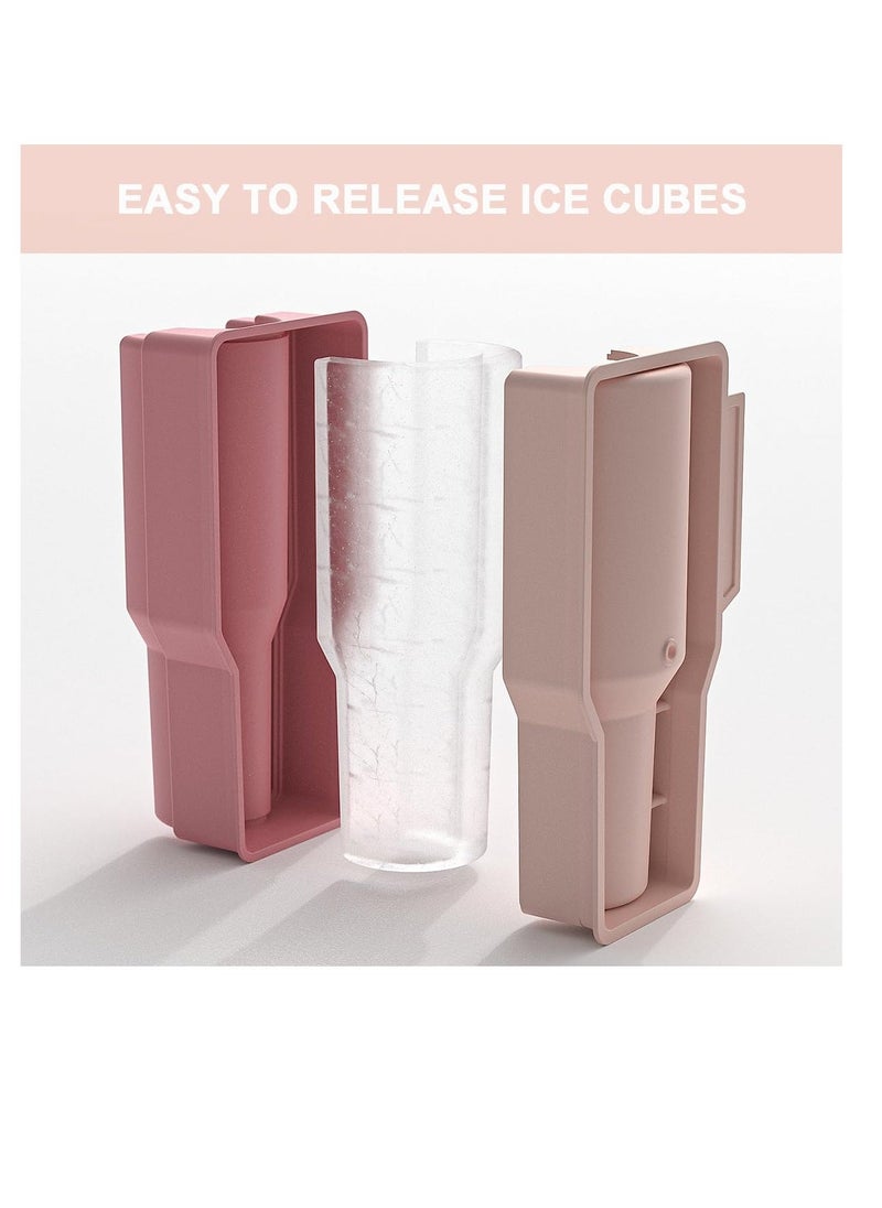 Ice Cube Tray Compatible with Stanley 40oz Tumbler Cup, Silicone Ice Mold with Lid, Specially Designed for Stanley 40oz Cup, Ice Cube Mold for Freezer, Coffee, Juice, BPA Free, Dishwasher Safe, Pink - Image 3