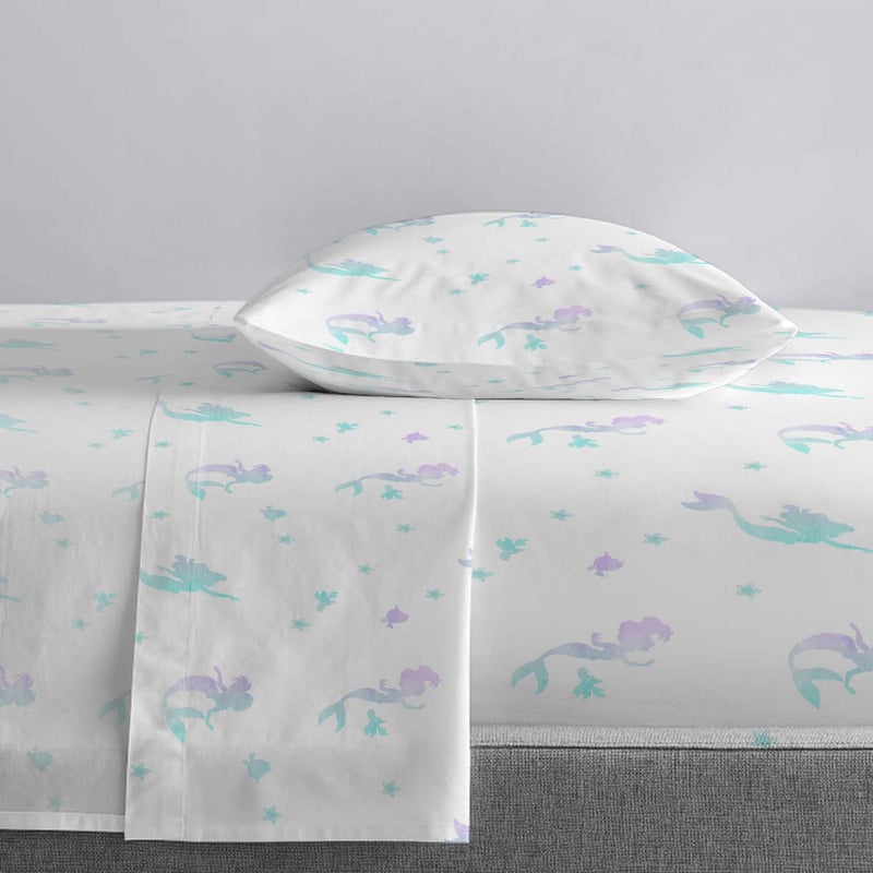 Jay Franco Disney Little Mermaid 5 Piece Twin Bed Set - Teal Color, Includes Comforter & Sheet - Bedding Features Ariel, Super Soft Fade Resistant Microfiber - Image 3
