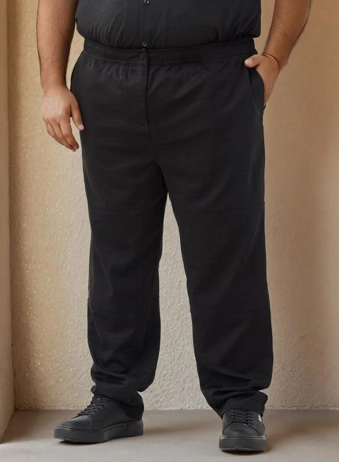 Plus Size Textured Regular Fit Pants