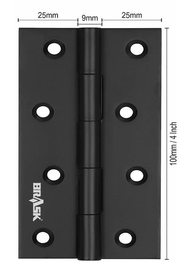 BRASK Premium Stainless Steel Slow Movement Concealed Welded Hinges 4 x 12, 2.5mm Thickness, Screws Included (4 x 12 | 12 Pcs, Black Matt) - Image 3